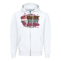 White coffee is my valentine Zipper Hoodie - MaliasSmallBusiness