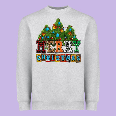 Merry Christmas With Christmas Trees Heavyweight Sweatshirt Designed By Adodesignshop