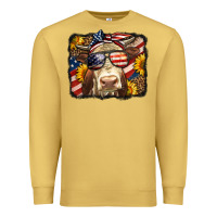 Antique Gold Western 4th Of July Cow Background Premium Sweatshirt - LillyAllenDesigns