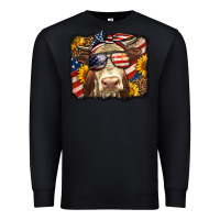 Black Western 4th Of July Cow Background Premium Sweatshirt - LillyAllenDesigns
