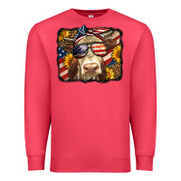 Cardinal Western 4th Of July Cow Background Premium Sweatshirt - LillyAllenDesigns