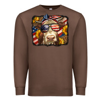 Chestnut Western 4th Of July Cow Background Premium Sweatshirt - LillyAllenDesigns