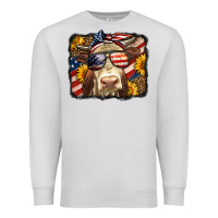 Dove Grey Western 4th Of July Cow Background Premium Sweatshirt - LillyAllenDesigns
