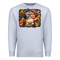 Heather Grey Western 4th Of July Cow Background Premium Sweatshirt - LillyAllenDesigns