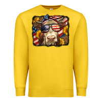 Lemon Western 4th Of July Cow Background Premium Sweatshirt - LillyAllenDesigns