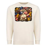 Sandshell Western 4th Of July Cow Background Premium Sweatshirt - LillyAllenDesigns