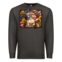 Smoke Western 4th Of July Cow Background Premium Sweatshirt - LillyAllenDesigns