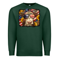 Sports Green Western 4th Of July Cow Background Premium Sweatshirt - LillyAllenDesigns