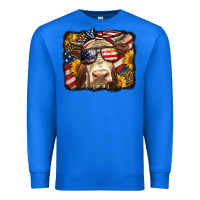 True Royal Western 4th Of July Cow Background Premium Sweatshirt - LillyAllenDesigns
