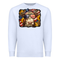 White Western 4th Of July Cow Background Premium Sweatshirt - LillyAllenDesigns