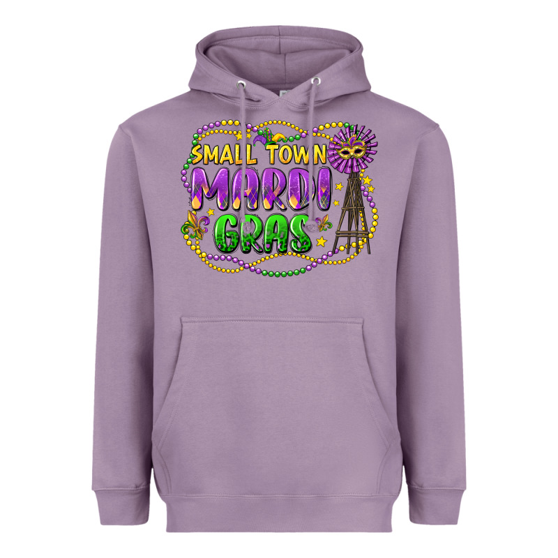 Small Town Mardi Gras Heavyweight Hoodie by LillyAllenDesigns | Teevron