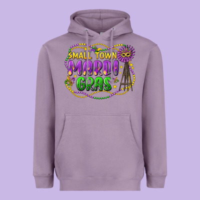 Small Town Mardi Gras Heavyweight Hoodie Designed By Lillyallendesigns