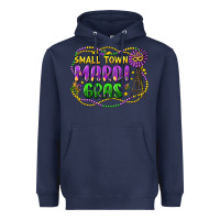 Navy small town mardi gras Heavyweight Hoodie - LillyAllenDesigns