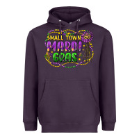 Plum small town mardi gras Heavyweight Hoodie - LillyAllenDesigns