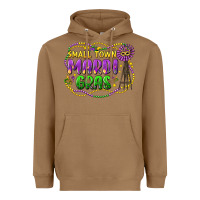 Toasted Coconut small town mardi gras Heavyweight Hoodie - LillyAllenDesigns