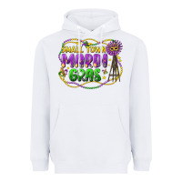 White small town mardi gras Heavyweight Hoodie - LillyAllenDesigns