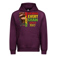 Mauve Wine juneteenth breaking every chain since 1865 Urban Hoodie - CowGirlArtShop