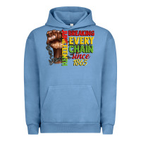 Pigment Pebble Blue juneteenth breaking every chain since 1865 Urban Hoodie - CowGirlArtShop