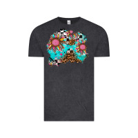 Vintage Black race sunflower patches Vintage Tee - AdoDesignShop