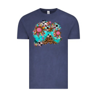Vintage Denim race sunflower patches Vintage Tee - AdoDesignShop