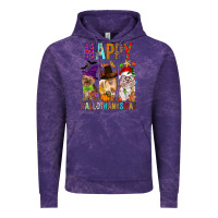 Cloud Purple Happy hallothankmas dog Vintage Hoodie - FaDigitalArtStudio