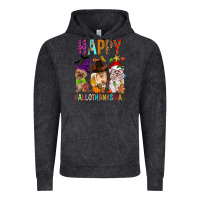 Vintage Black Happy hallothankmas dog Vintage Hoodie - FaDigitalArtStudio
