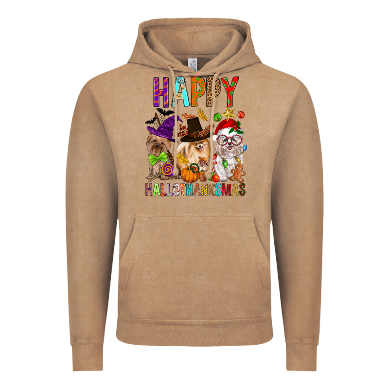 Happy Hallothankmas Dog Vintage Hoodie by FaDigitalArtStudio | Teevron