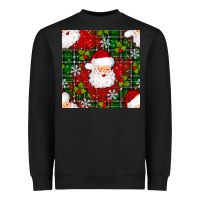 Black Christmas Santa Claus Seamless Pattern Heavyweight Sweatshirt - BundleAndBundleShop