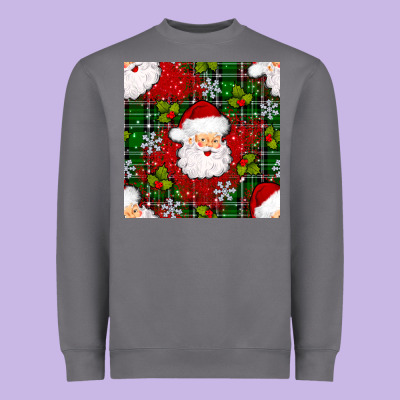 Christmas Santa Claus Seamless Pattern Heavyweight Sweatshirt Designed By Bundleandbundleshop