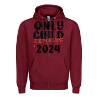 Burgundy only child expiring 2024 Zipper Hoodie - MaliasSmallBusiness