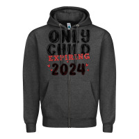 Charcoal Heather only child expiring 2024 Zipper Hoodie - MaliasSmallBusiness