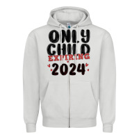 Dove Grey only child expiring 2024 Zipper Hoodie - MaliasSmallBusiness