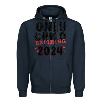 Navy only child expiring 2024 Zipper Hoodie - MaliasSmallBusiness
