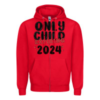 Red only child expiring 2024 Zipper Hoodie - MaliasSmallBusiness