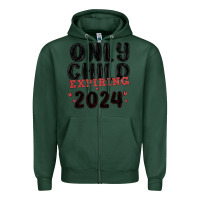 Sports Green only child expiring 2024 Zipper Hoodie - MaliasSmallBusiness