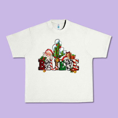 Believe Christmas And Santa Urban Heavy Tee Designed By Adodesignshop