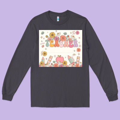 Teacher Custom Name Long Sleeve Tee Designed By Jahusdesignshop