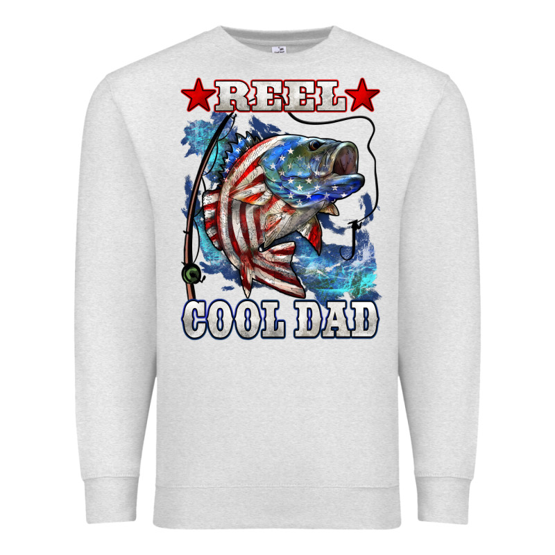 Reel Cool Dad Bass 4th Of July Premium Sweatshirt by LillyAllenDesigns | Teevron