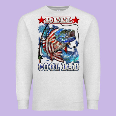 Reel Cool Dad Bass 4th Of July Premium Sweatshirt Designed By Lillyallendesigns