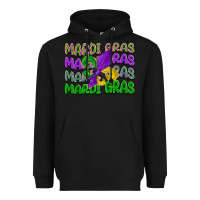 Black mardi gras with fleur de lis Heavyweight Hoodie - LillyAllenDesigns