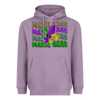 Lavender mardi gras with fleur de lis Heavyweight Hoodie - LillyAllenDesigns