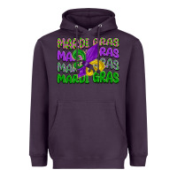 Plum mardi gras with fleur de lis Heavyweight Hoodie - LillyAllenDesigns