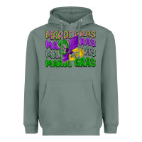 Sage mardi gras with fleur de lis Heavyweight Hoodie - LillyAllenDesigns