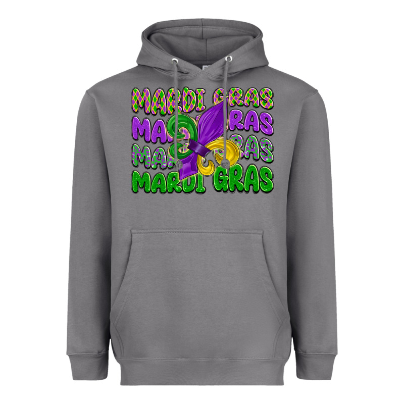 Mardi Gras With Fleur De Lis Heavyweight Hoodie by LillyAllenDesigns | Teevron