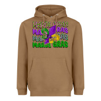 Toasted Coconut mardi gras with fleur de lis Heavyweight Hoodie - LillyAllenDesigns