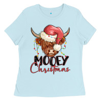 Baby Blue mooey christmas Ladies Tee - MaliasSmallBusiness
