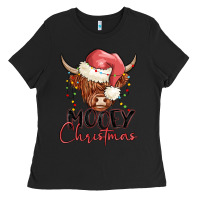 Black mooey christmas Ladies Tee - MaliasSmallBusiness