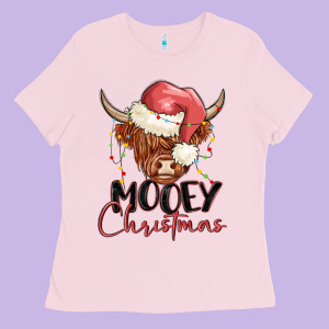 Mooey Christmas Ladies Tee Designed By Maliassmallbusiness