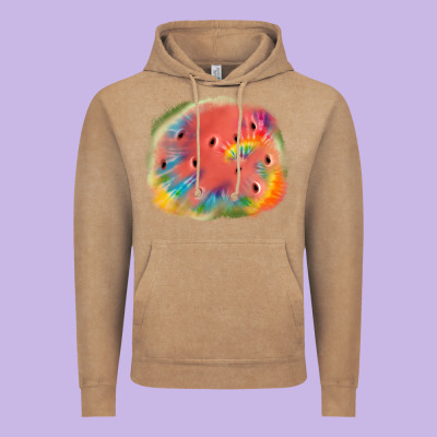 Tie Die Watermelon Vintage Hoodie Designed By Jahusdesignshop