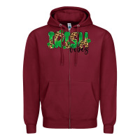 Burgundy ırısh vibes Zipper Hoodie - MaliasSmallBusiness